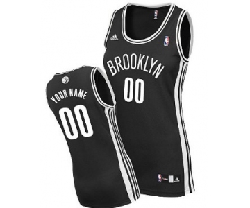 Womens Brooklyn Nets Customized Black Jersey