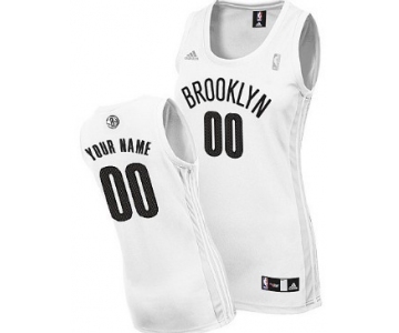 Womens Brooklyn Nets Customized White Jersey