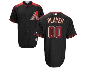 Mens Arizona Diamondbacks Black With Brick Customized Majestic MLB Collection Jersey