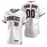 Men's Arizona Diamondbacks Custom Nike White Crimson Stitched MLB Flex Base 2020 Home Jersey