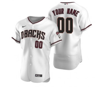 Men's Arizona Diamondbacks Custom Nike White Crimson Stitched MLB Flex Base 2020 Home Jersey