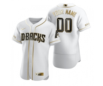 Men's Arizona Diamondbacks Custom Nike White Stitched MLB Flex Base Golden Edition Jersey