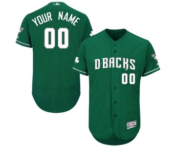 Mens Arizona Diamondbacks Green Celtic Customized Flexbase Majestic MLB Collection Jersey