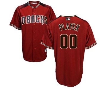 Mens Arizona Diamondbacks Red With Brick Customized Majestic MLB Collection Jersey