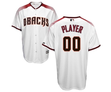 Mens Arizona Diamondbacks White With Brick Customized Majestic MLB Collection Jersey