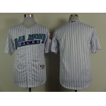 Men's Custom Arizona Diamondbacks Blank 2015 White Pinstripe Jersey