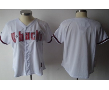 Women's Arizona Diamondbacks Customized White With Red Jersey