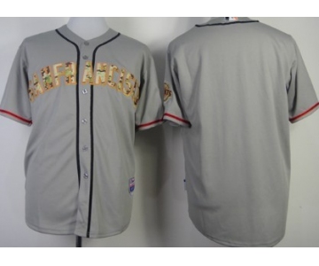 Men's San Francisco Giants Customized Gray With Camo Jersey