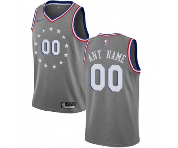 Men's Customized Philadelphia 76ers Swingman Gray Nike NBA City Edition Jersey