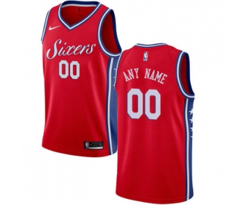 Women's Customized Philadelphia 76ers Swingman Red Nike NBA Statement EditionJersey