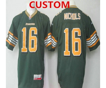 CFL Edmonton Eskimos Custom Green Jersey