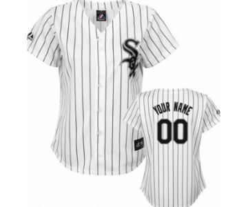 Kids' Chicago White Sox Customized White With Black Pinstripe Jersey