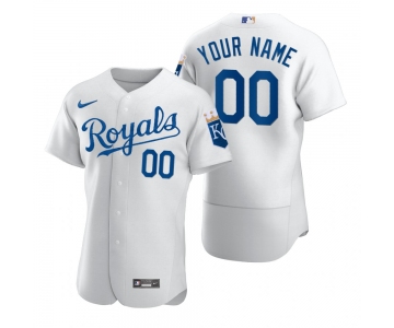 Men's Kansas City Royals Custom Nike White 2020 Stitched MLB Flex Base Jersey