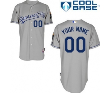 Men's Kansas City Royals Customized Gray Jersey