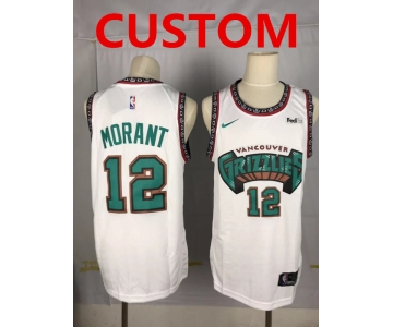 Custom Grizzlies White Nike Throwbacks Swingman Jersey