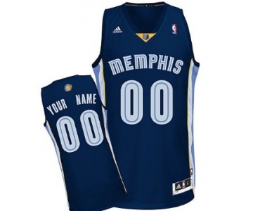 Mens Memphis Grizzlies Customized Navy Blue Jersey