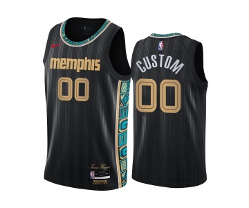 Men's Nike Grizzlies Custom Personalized Swingman Black NBA 2020-21 City Edition Jersey