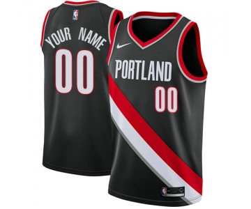 Men's Nike Portland Trail Blazers Customized Swingman Black Road NBA Icon Edition Jersey