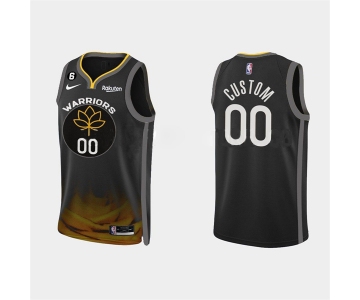 Men's Golden State Warriors Active Player Custom Black 2022-23 City edition Stitched Basketball Jersey