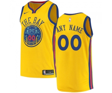 Men's Nike Golden State Warriors Customized Authentic Gold NBA City Edition Jersey