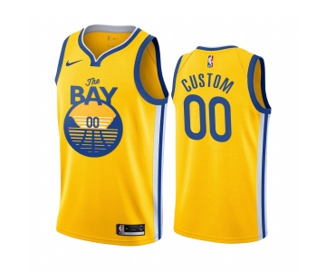 Nike Warriors Custom 2019-20 Men's Yellow The Bay City Edition NBA Jersey