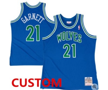 Custom Mitchell & Ness Minnesota Timberwolves Royal 1995-96 Hardwood Classic Authentic Jersey