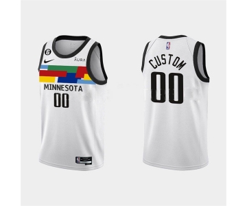 Men's Minnesota Timberwolves Active Player Custom 2022-23 White City Edition Stitched Basketball Jersey