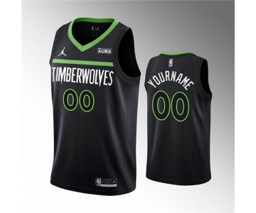 Men's Minnesota Timberwolves Active Player Custom Black Statement Edition Stitched Jersey