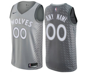 Men's Nike Minnesota Timberwolves Customized Authentic Gray NBA City Edition Jersey