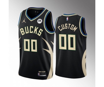 Men's Milwaukee Bucks Active Player Custom Black Stitched Basketball Jersey