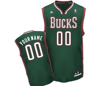 Mens Milwaukee Bucks Customized Green Jersey