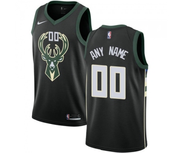 Men's Nike Milwaukee Bucks Customized Swingman Black Alternate NBA Statement Edition Jersey