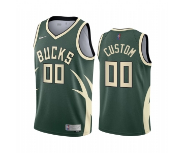 Milwaukee Bucks Personalized Green NBA Swingman 2020-21 Earned Edition Jersey
