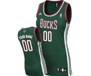Womens Milwaukee Bucks Customized Green Jersey