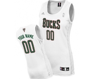 Womens Milwaukee Bucks Customized White Jersey