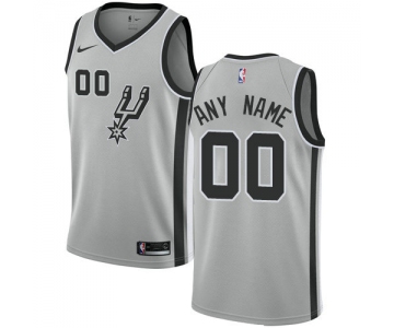 Men's Nike San Antonio Spurs Customized Swingman Silver Alternate NBA Statement Edition Jersey