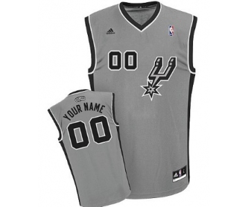 Mens San Antonio Spurs Customized Gray Jersey