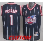 Custom Houston Rockets ABA Hardwood Classic Swingman Navy Blue Jersey