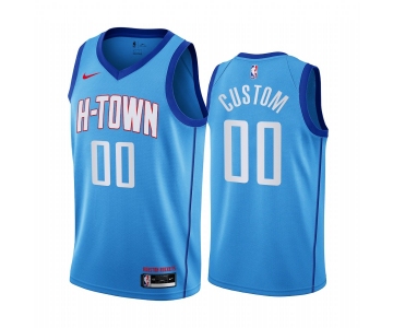 Men's Nike Rockets Personalized Blue NBA Swingman 2020-21 City Edition Jersey