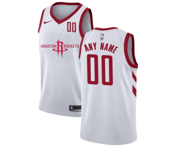 Rockets Customized White Nike City Edition Number Swingman Jersey