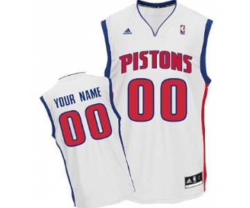 Mens Detroit Pistons Customized White Jersey