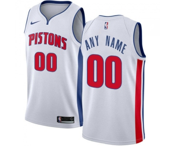 Men's Nike Detroit Pistons Customized Swingman White Home NBA Association Edition Jersey