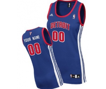 Womens Detroit Pistons Customized Blue Jersey