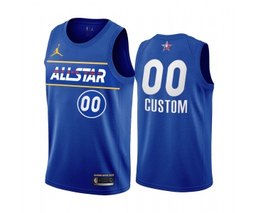 Men's Nike Personalized Jordan Brand Blue 2021 NBA All-Star Game Swingman Finished Jersey
