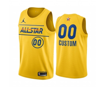 Men's Nike Personalized Jordan Brand Gold 2021 NBA All-Star Game Swingman Finished Jersey