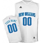 Kids New Orleans Hornets Customized White Jersey