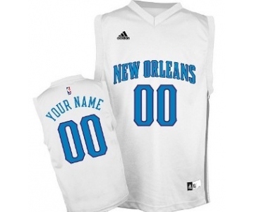 Kids New Orleans Hornets Customized White Jersey