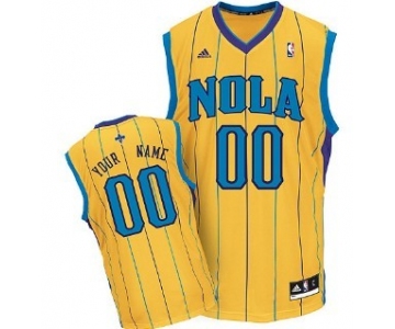 Kids New Orleans Hornets Customized Yellow Jersey