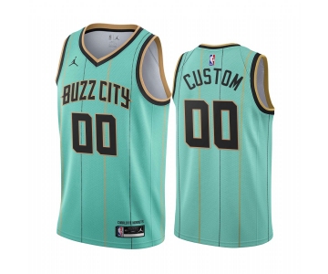 Men's Nike Hornets Custom Personalized Mint Green NBA Swingman 2020-21 City Edition Jersey