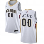 Men's Nike New Orleans Pelicans Customized Swingman White Home NBA Association Edition Jersey